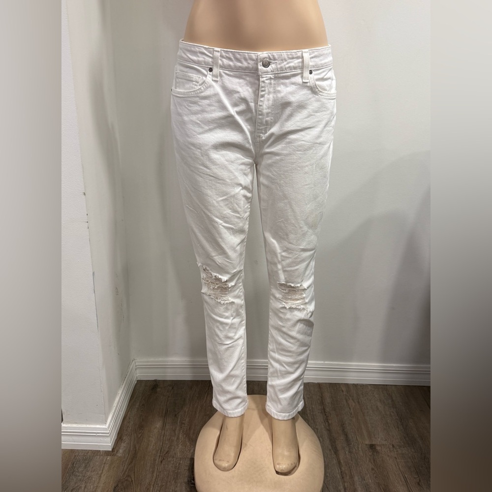 Joe's Natalie White White Jeans with Distressed Details Size 32